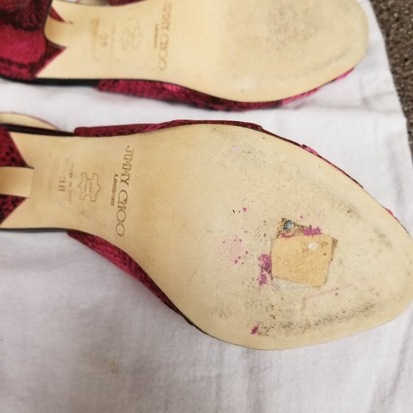Jimmy Choo Silk/Leather Sandal size 8 - Picture 3 of 4